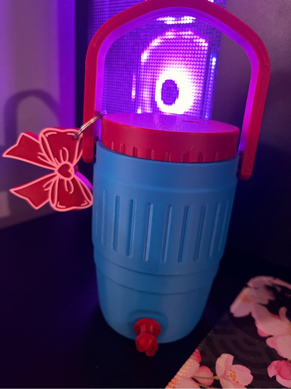 Blue and Red can soda holder
